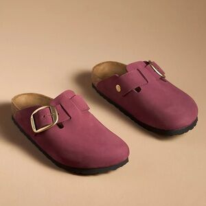 Like NEW BIRKENSTOCK BOSTON BIG BUCKLE CLOGS in Berry Crush